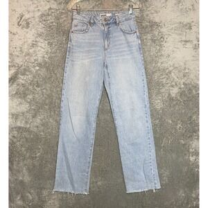 Garage Denim Women 90s Straight Light Wash Jean 24 Normcore Grunge Skater Frayed